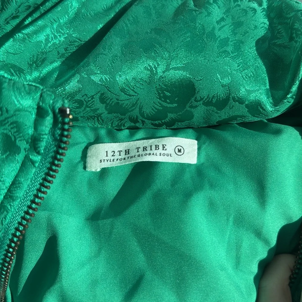 12th tribe green jacquard puffer jacket - Picture 2 of 3